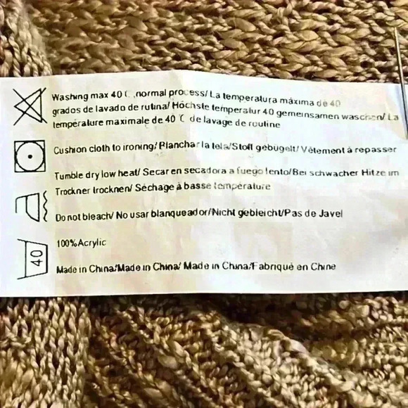 Hot Touch Cardigan Women's Medium Open Knit Camel Color - Picture 5 of 7